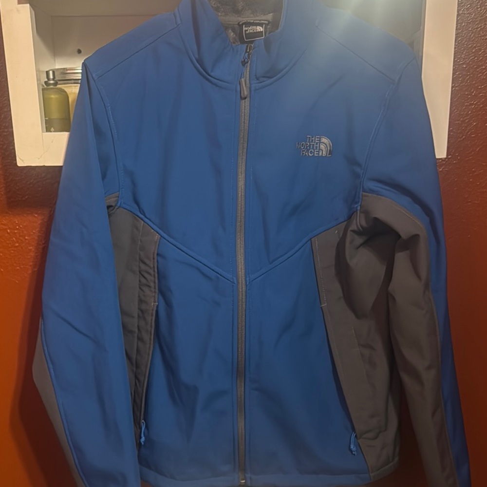 The North Face Blue and Gray Performance Jacket with Athletic Fit